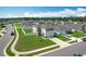 Aerial view of a well-maintained suburban neighborhood with neatly landscaped yards and sidewalks at 1508 Majestic Ln, Winter Haven, FL 33880