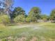 Spacious backyard with mature trees and lush green grass, perfect for outdoor activities at 3550 Keen Dr, Mulberry, FL 33860