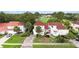 Aerial view of a community of tile-roofed homes and green lawns at 2524 Albion Ave, Orlando, FL 32833