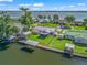 Aerial view of the house including the canal, boat dock, and fenced backyard at 718 Cr 467, Lake Panasoffkee, FL 33538