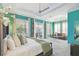 Spacious main bedroom with tray ceilings and seating area at 7523 Excitement Dr, Kissimmee, FL 34747