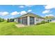Stunning home exterior showcasing a screened-in lanai and lush green lawn at 7890 Lake James Blvd, Lakeland, FL 33810
