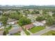 Aerial view of a residential neighborhood, featuring mature trees, lawns, and nearby lake at 1511 Avenue F Ne, Winter Haven, FL 33881