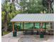 Community picnic area with river views, metal roof, picnic tables and trash receptacles at 9530 Sw 189Th Ct, Dunnellon, FL 34432