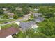 Neighborhood aerial shot showing the house with a backyard pool, mature trees, and a sense of community at 34 Aaron Cir, Ormond Beach, FL 32174