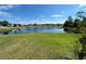 Backyard pond view with lush green space at 1509 Venice Ln, Davenport, FL 33896