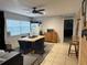 Casual dining area with a ceiling fan and a nearby kitchen at 606 Lakespur Ln, Altamonte Springs, FL 32714