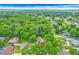 Property aerial highlighting its location amidst lush trees in a peaceful neighborhood with the address marker in the center at 2921 Se 38 Pl, Ocala, FL 34480