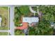 Aerial view of property highlighting the brick driveway, mature trees, and convenient street access at 1226 Se 9Th Ave, Ocala, FL 34471
