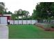 Well-maintained backyard featuring a privacy fence, lush lawn, and mature landscaping at 1423 Spruce N Rd, Lakeland, FL 33809