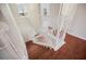 Bright staircase features wood and white stairs with white handrail at 2283 Geneva Dr, Lakeland, FL 33805