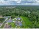 Beautiful aerial view of a home with a screened-in pool in a serene, wooded neighborhood at 3952 Laurel Branch Dr, Lakeland, FL 33810