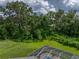 Beautiful backyard with a screened-in pool and lush green trees and lawn at 3952 Laurel Branch Dr, Lakeland, FL 33810