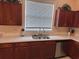 Bright kitchen countertop with a double sink, stainless steel dishwasher, and dark wood cabinets at 189 Minniehaha Cir, Haines City, FL 33844