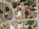 Neighborhood aerial view with property boundary outlined; showcases location and surroundings at 17 Oak Loop, Ocala, FL 34472