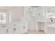 Well-lit kitchen offers modern white cabinetry, a kitchen island, and plenty of counter space for meal preparation at 1255 Pine St, Altamonte Springs, FL 32701