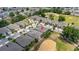 Aerial view of the community showcasing its layout, landscaped streets, and proximity to golf course at 1890 Flora Pass Pl, Kissimmee, FL 34747