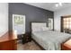 Comfortable bedroom with a large window and neutral decor with access to the backyard at 722 Swaying Palm Dr, Apopka, FL 32712
