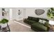 Cozy living room featuring modern decor, a green sofa and light-filled windows at 271 Inman Blvd, Winter Haven, FL 33881