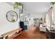 Bright living room boasts natural light, stylish seating and decor at 4462 Iris S St, Lakeland, FL 33813