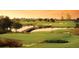 Picturesque golf course view featuring lush green fairways, a bridge over water, and resort buildings in the background at 7810 Whitemarsh Way, Reunion, FL 34747