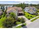 Aerial view of a luxurious home with a well-kept lawn, manicured landscaping, and a paved driveway at 9080 Morgana Ct, Winter Garden, FL 34787