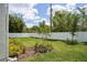 Expansive fenced backyard with thriving greenery, offering privacy and space for recreation at 216 E Harding St, Orlando, FL 32806
