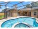 Inviting backyard pool and spa with screened enclosure, perfect for relaxation and outdoor entertainment at 433 Woodcrest St, Winter Springs, FL 32708