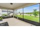 Screened-in patio with a view of the backyard and pond, perfect for enjoying the outdoors bug-free at 5660 Keaton Springs Dr, Lakeland, FL 33811