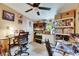 Functional home office with neutral walls, ceiling fan, and space for multiple desks at 4854 Myrtle View N Dr, Mulberry, FL 33860