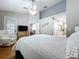 Spacious bedroom with vaulted ceilings, hardwood floors and a large window at 776 Grasslands Village Cir # 776, Lakeland, FL 33803