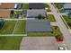 Overhead view of the house showing the backyard, fence, and roof at 2576 Boots Rd, Lakeland, FL 33810