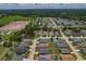 A neighborhood aerial view showcasing a home close to a pond, farmland, and other community features at 2576 Boots Rd, Lakeland, FL 33810