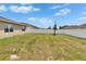 Large backyard enclosed by a white privacy fence, perfect for Gathering gatherings and pets at 3628 Diving Dove Ln, Bartow, FL 33830