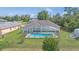 Backyard with a screened-in pool and fence at 2645 Sw 148Th Ln, Ocala, FL 34473