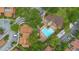 Aerial of the community pool with lots of seating and parking at 1038 E Michigan St # 1, Orlando, FL 32806