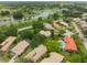A tranquil aerial view captures residences neighboring a picturesque golf course at 414 Long Cove Ct, Ormond Beach, FL 32174
