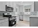 Modern kitchen with stainless steel appliances, granite countertops and tile backsplash at 1304 E Myrtle St, Lakeland, FL 33801