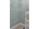 This storage area features a water heater and white wire shelving on a light blue painted wall at 1304 E Myrtle St, Lakeland, FL 33801