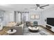 Bright living room with a neutral decor, stylish furniture, and warm lighting at 223 Pinehurst Dr, Auburndale, FL 33823