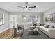 A welcoming living room decorated with modern furniture and a decorative rug on the floor at 223 Pinehurst Dr, Auburndale, FL 33823
