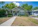 Charming green craftsman-style home with a landscaped front yard and welcoming porch at 739 Park Hill Ave, Lakeland, FL 33801