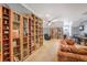 Finished basement with custom built-in bookshelves, perfect for a home library or entertainment space at 2401 Lafayette Ave, Winter Park, FL 32789