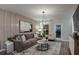 This cozy living room is decorated with modern decor and has comfortable seating for guests at 3763 King Hill Dr, Haines City, FL 33844