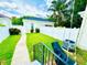 Private backyard with a well-maintained lawn, white fence, and lush greenery, perfect for outdoor enjoyment at 5489 Baldwin Park St, Orlando, FL 32814