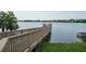 Dock with wood railing provides access to the lake for fishing, boating or enjoying the water at 2528 Ladoga Dr, Lakeland, FL 33805