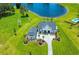 Beautiful aerial view of the property showcasing a house near a pond and a pool, all set in a lush green environment at 12902 Sw 138Th Loop, Dunnellon, FL 34432