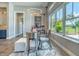 Elegant dining area featuring modern lighting and scenic outdoor views at 12902 Sw 138Th Loop, Dunnellon, FL 34432