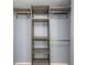 Organized closet space with rods, shelves, and good storage options at 89 Fremont Ave # 504, Daytona Beach, FL 32114