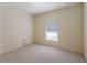 Bright, neutral bedroom featuring carpet, outlets, baseboards, a window and a freshly painted walls at 13449 Ashley Ct, Grand Island, FL 32735